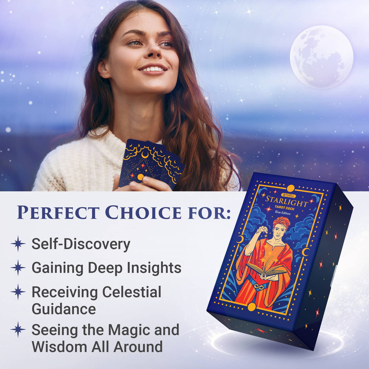 Wyspell Starlight Tarot Cards - Blue Edition