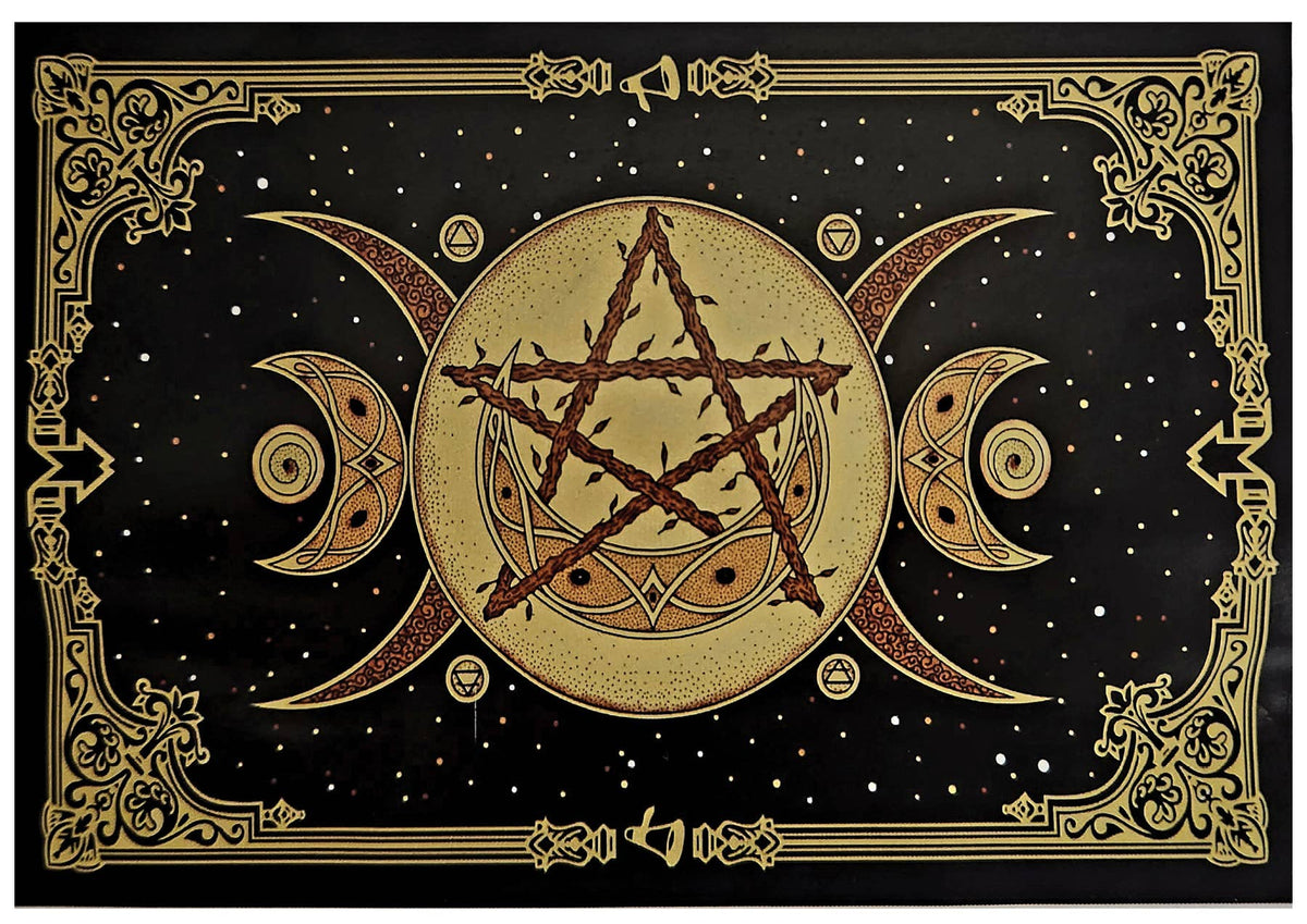 Crescent Moon Stars Tapestry - Approx. 4.5 x 6.5 ft