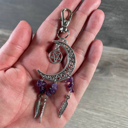 Assorted Crescent Moon Dream Catcher Keychains – Boho Celestial Bag Charms & Gift Accessories