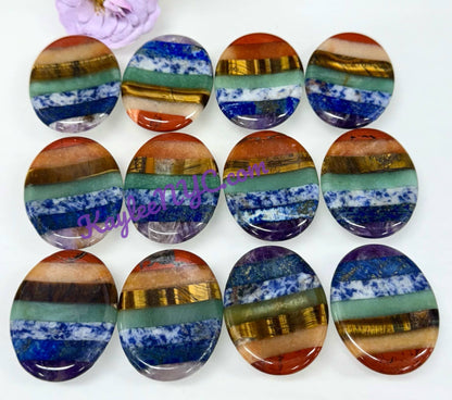 Chakra Worry Stone - Rainbow Healing Energy