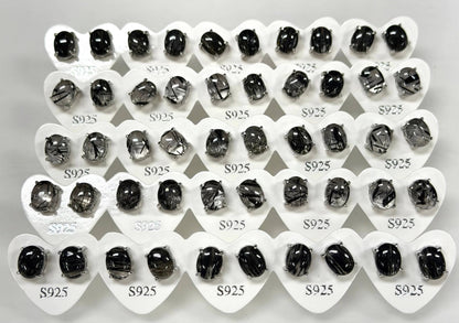 Natural Tourmalined Quartz Stud Earrings