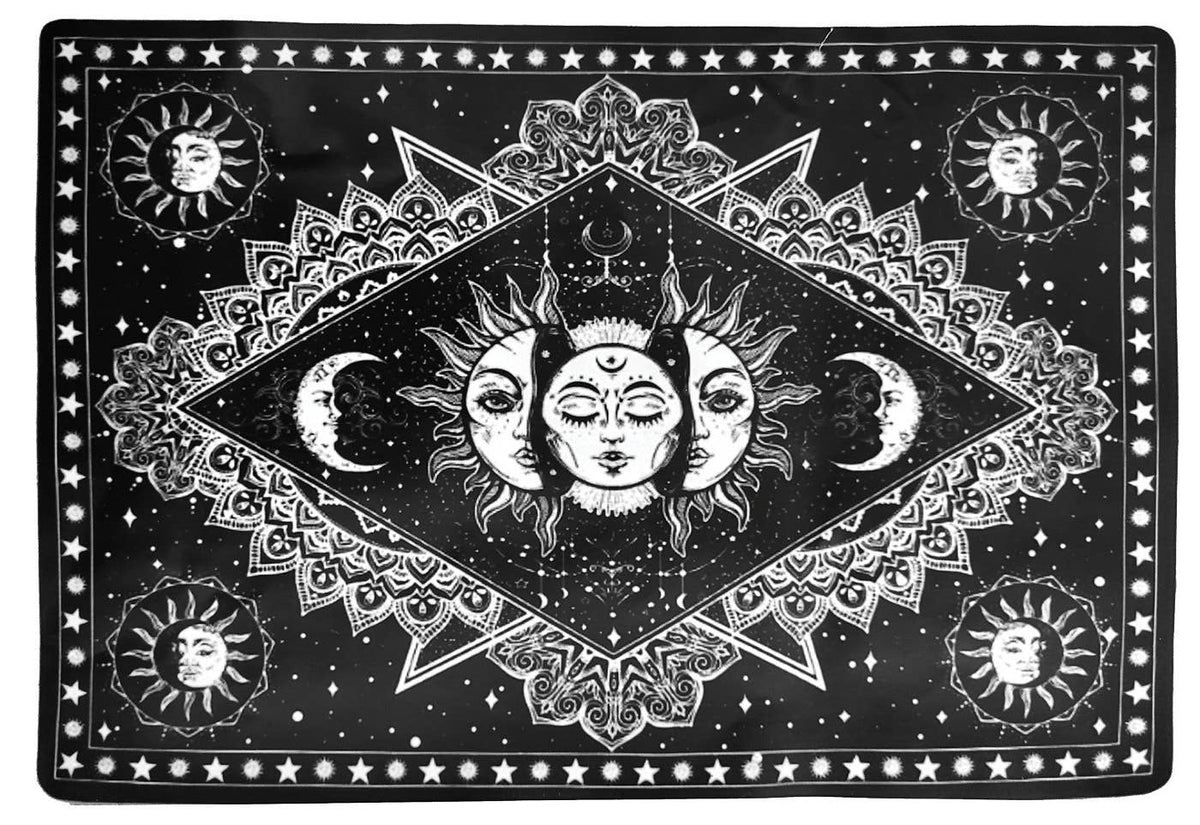 Sun Moon Celestial Tapestry - approx. 4.5 x 6.6 ft.