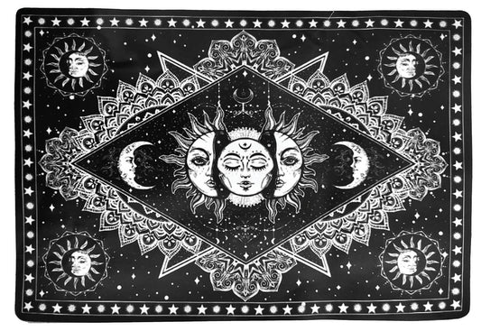 Sun Moon Celestial Tapestry - approx. 4.5 x 6.6 ft.