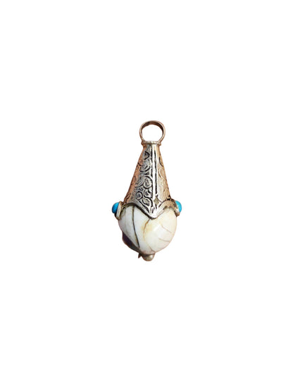 Handcrafted Inlay Stones Teardrop Pendant