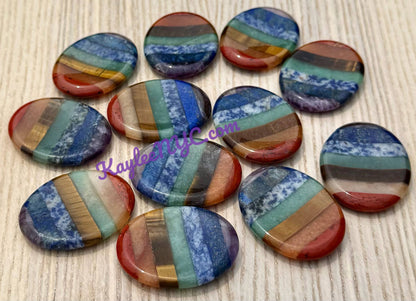Chakra Worry Stone - Rainbow Healing Energy