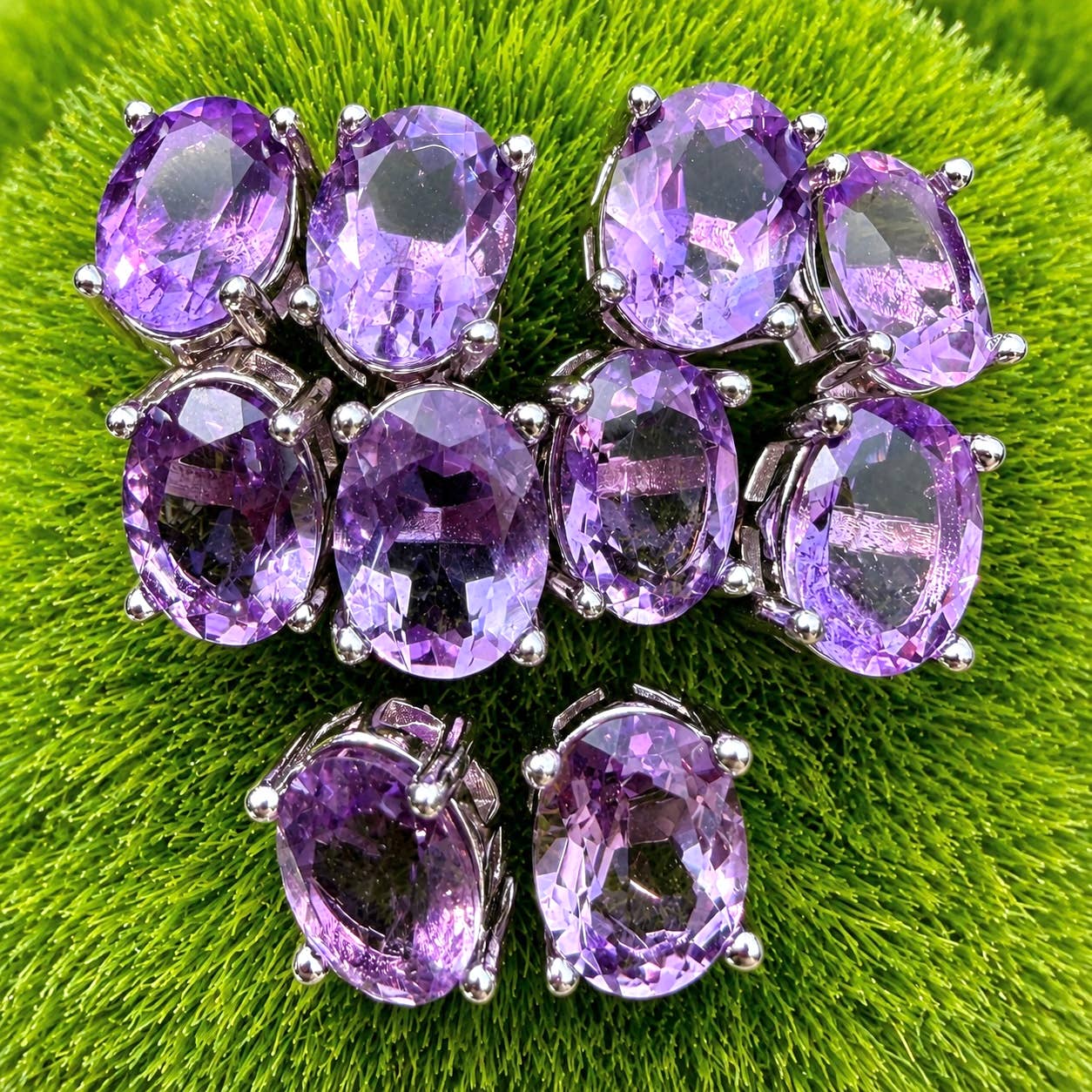 Natural 6x8m Amethyst Earring Studs