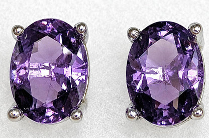 Natural 6x8m Amethyst Earring Studs