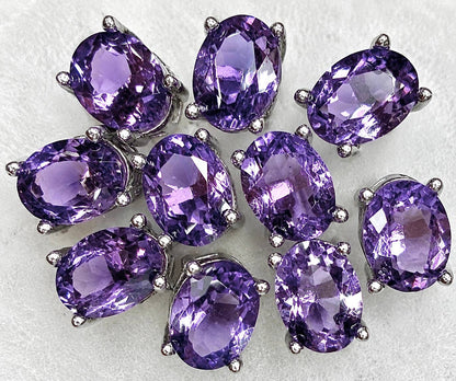 Natural 6x8m Amethyst Earring Studs