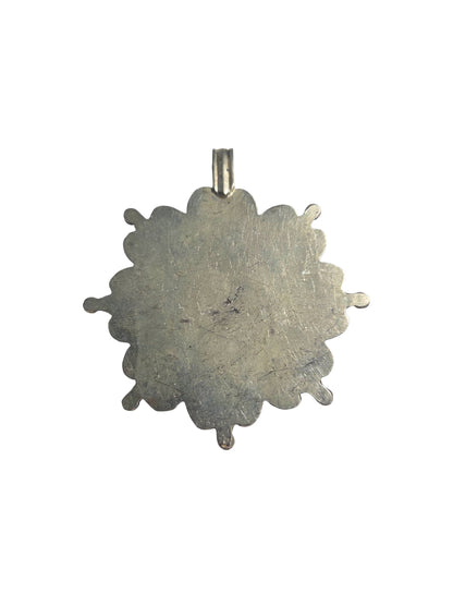 Large Floral Turquoise Mosaic Pendant