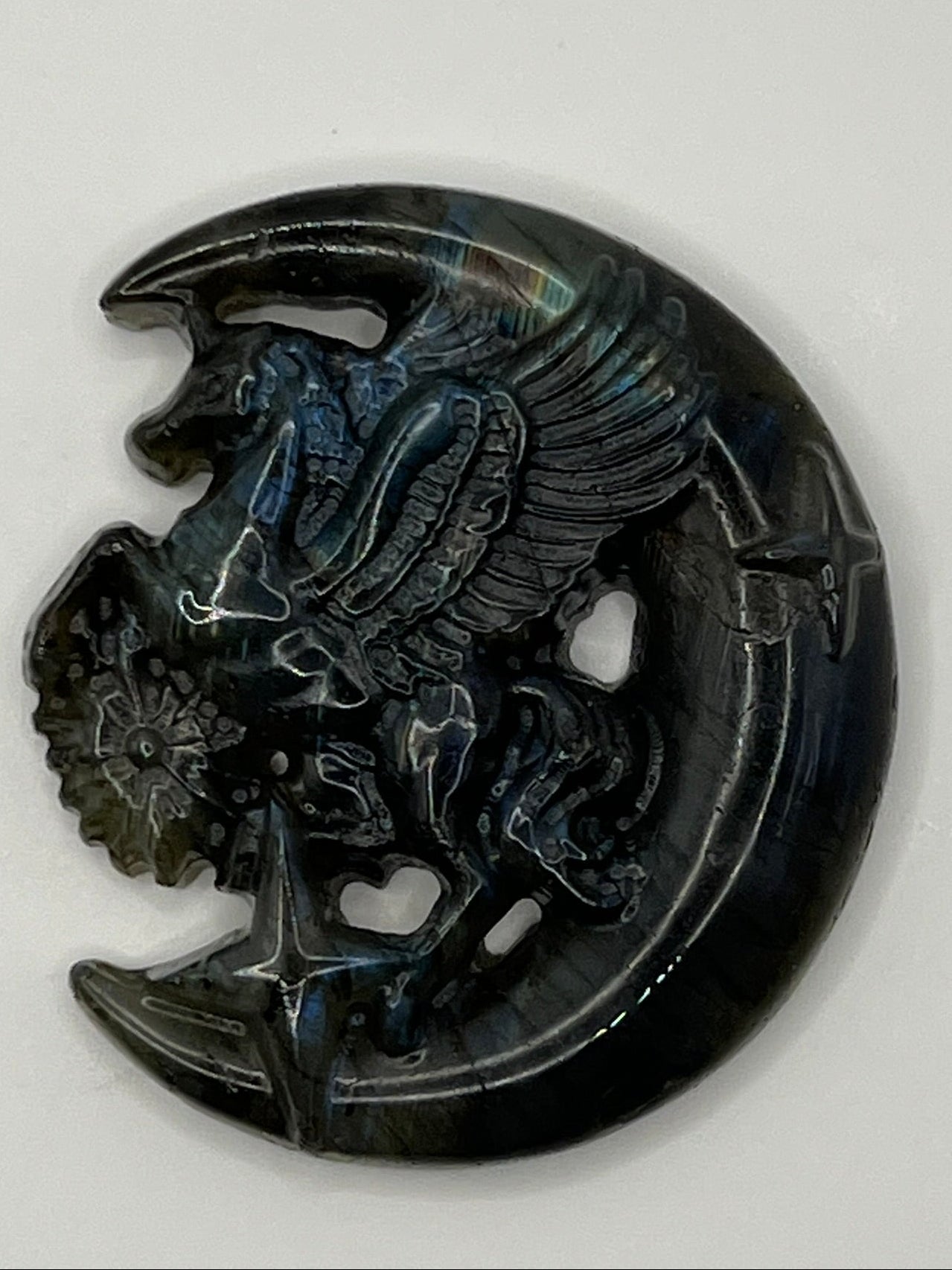 Natural Labradorite Unicorn Moon Crystal Healing