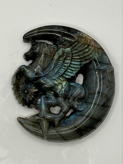 Natural Labradorite Unicorn Moon Crystal Healing