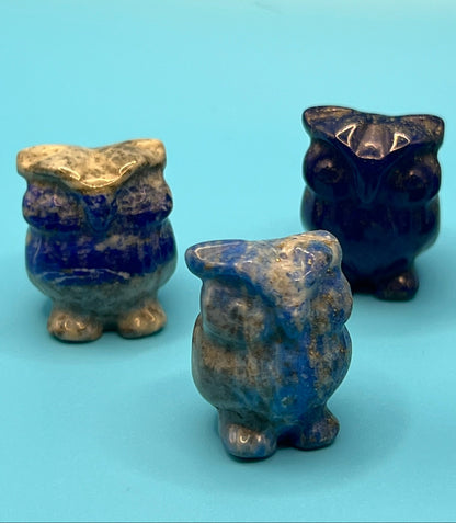 Lapis Lazuli Carved Owl Figurine