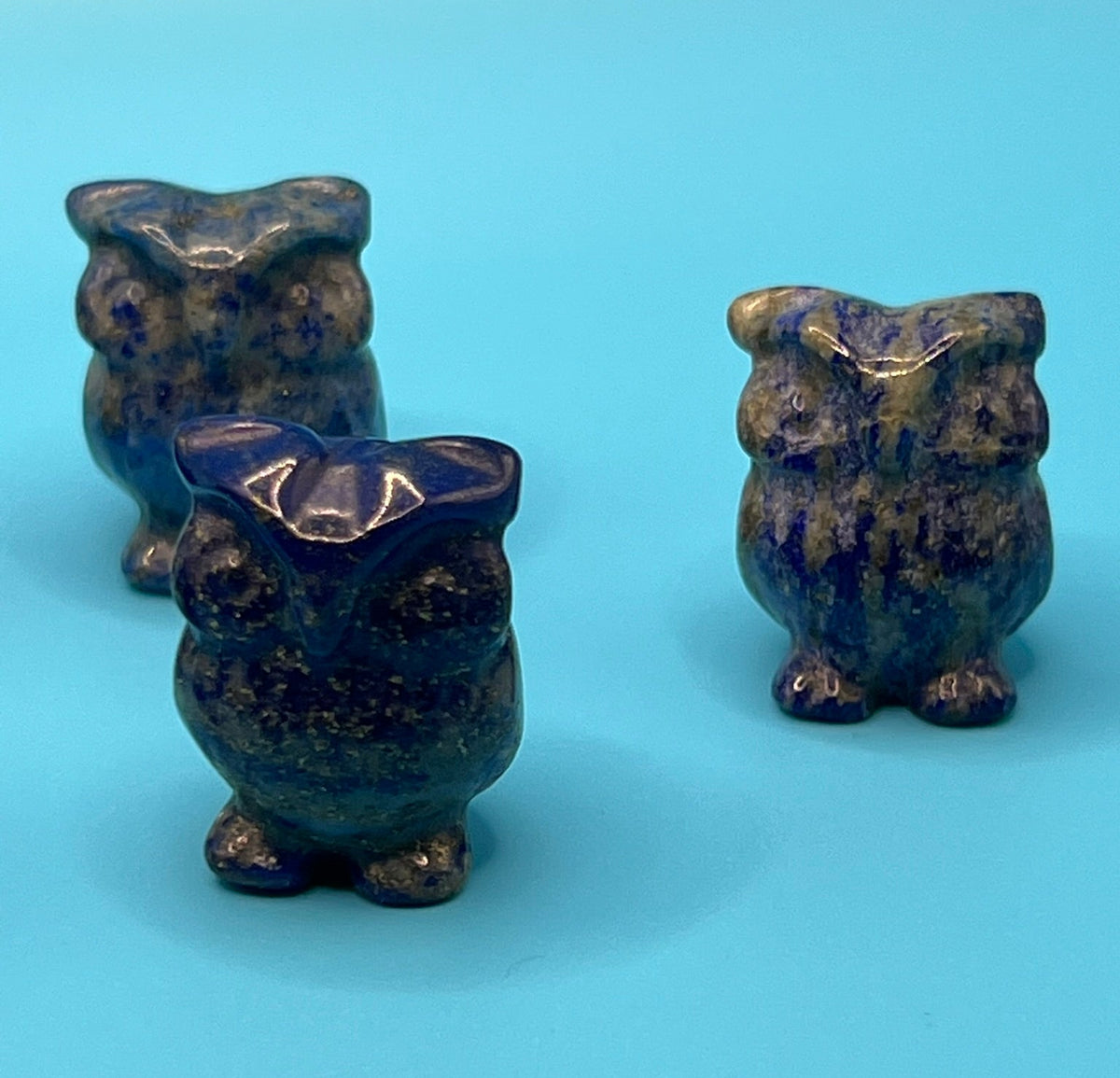 Lapis Lazuli Carved Owl Figurine