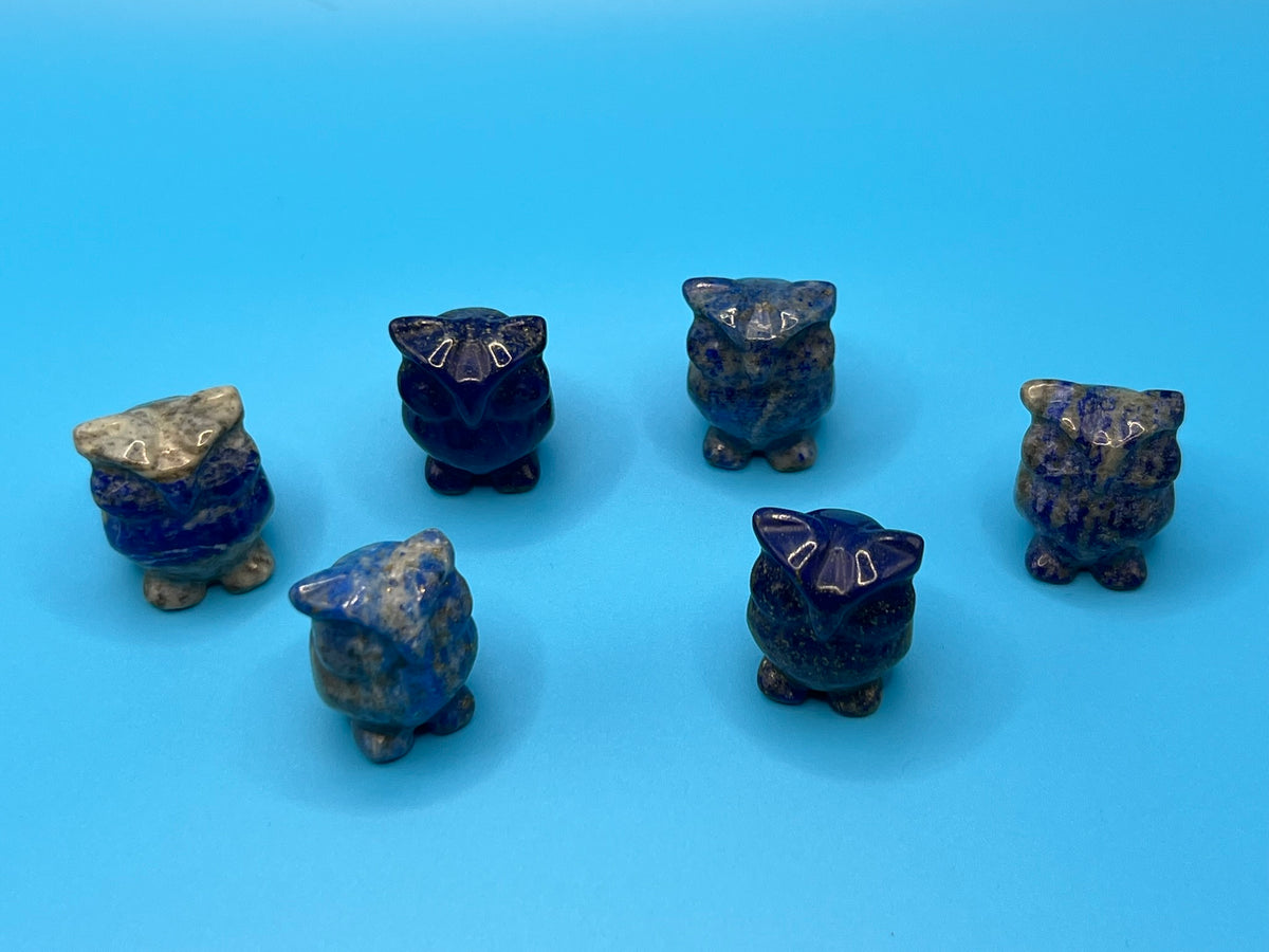 Lapis Lazuli Carved Owl Figurine