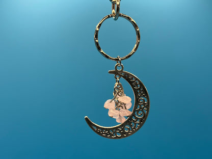 Gemstone Moon Keychains