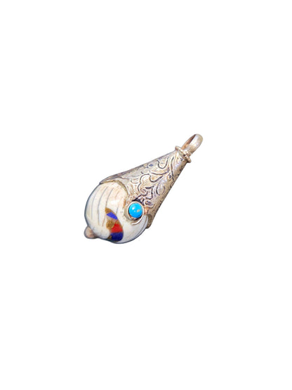Handcrafted Inlay Stones Teardrop Pendant