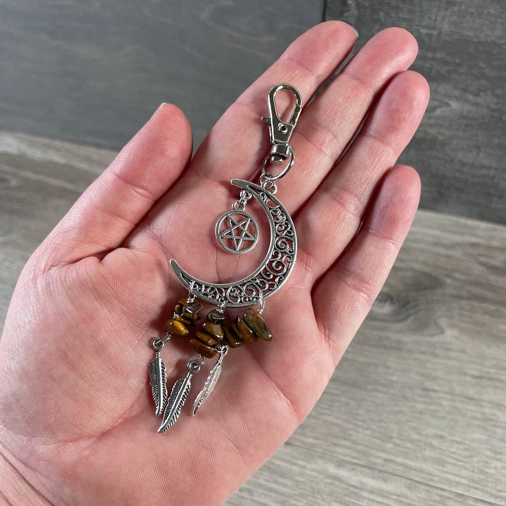 Assorted Crescent Moon Dream Catcher Keychains – Boho Celestial Bag Charms & Gift Accessories