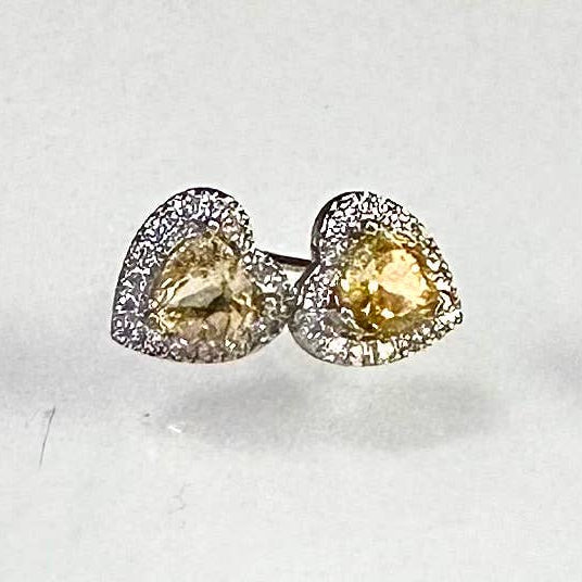 Natural Citrine heart Stud Earrings