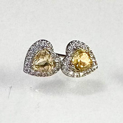 Natural Citrine heart Stud Earrings