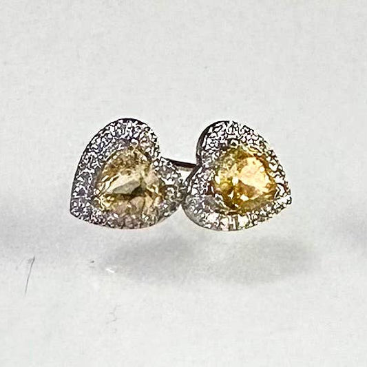 Natural Citrine heart Stud Earrings