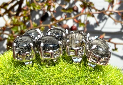 Natural Tourmalined Quartz Stud Earrings